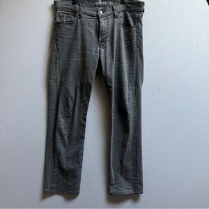 7 For All Mankind "Slimmy" Grey Micro-Check Pants - Size 36